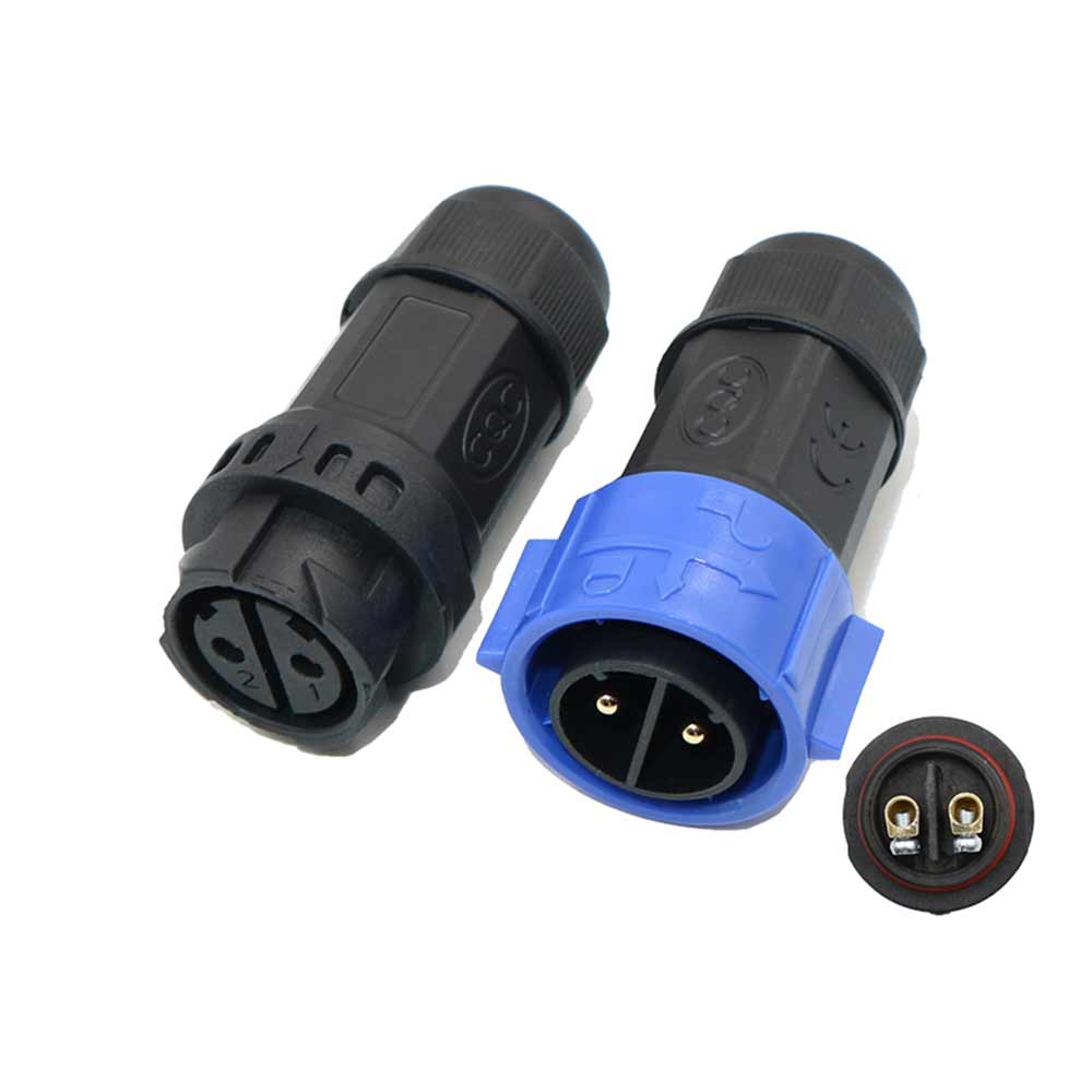 M25 Battery Charging Connector Bayonet Waterproof Connector 2-Pin Locking Screw Cable Connector For Motorcycle Lithium