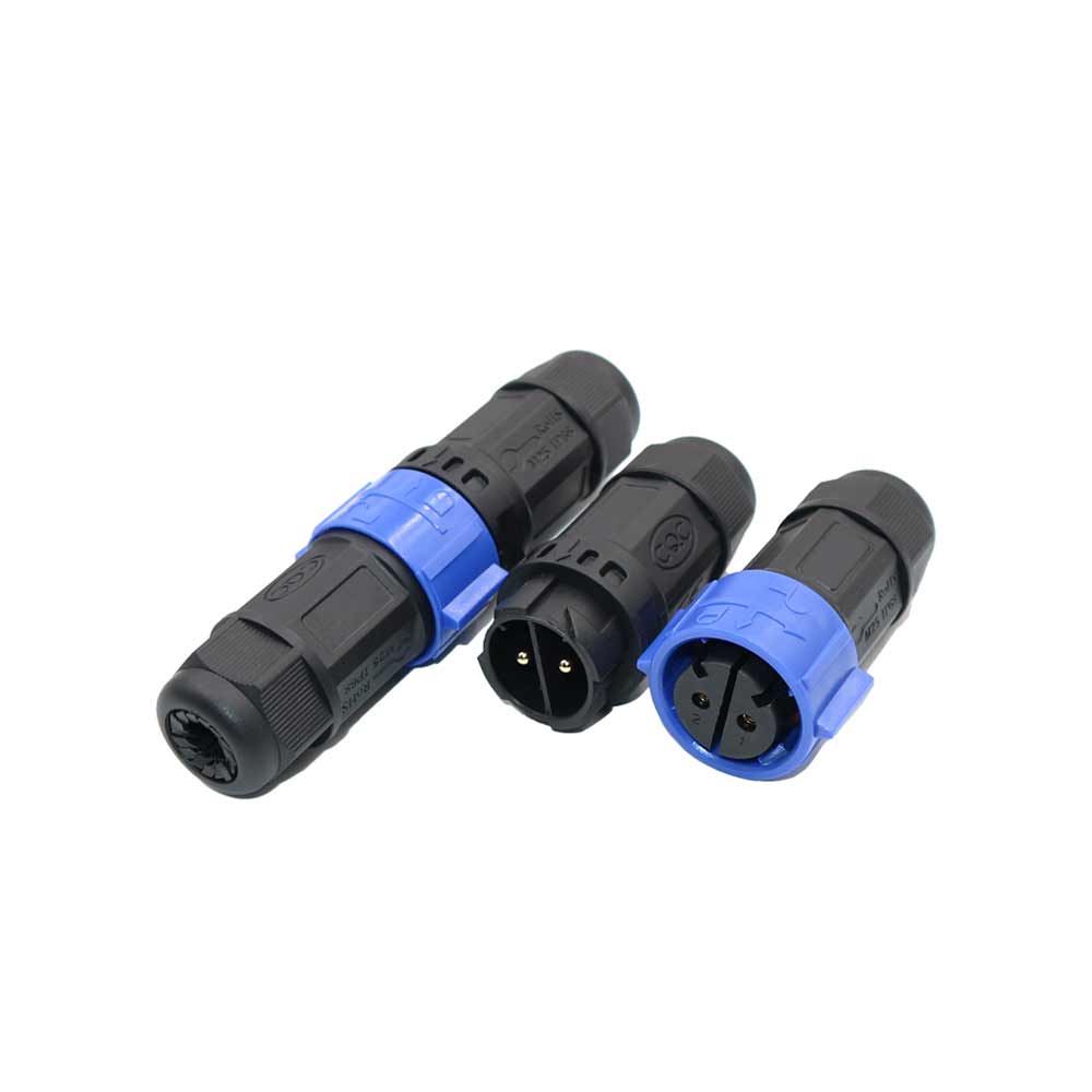 M25 Bayonet Waterproof Connector 2-Core Nylon Material Locking Screw 35A Battery Charger Connector