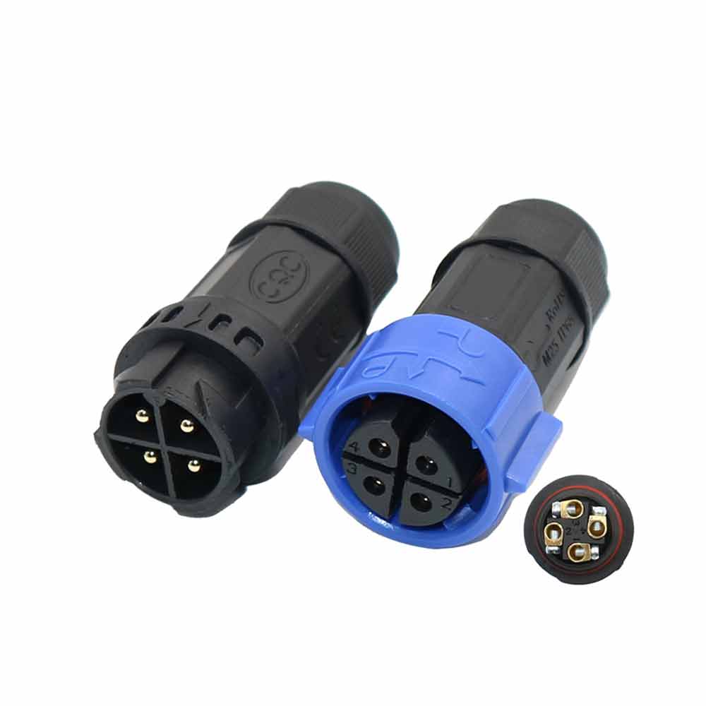 M25 Bayonet Waterproof Connector 4-Core Screw Lock Power Supply Quick Plug Male And Female Connector Ip68 Led Light Connecor