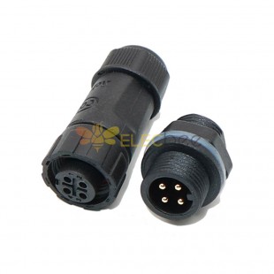 IP68 M12 4 Pin Panel Mount Back Fastened Connector Solder Type for Cable 4 pin Sensor Connector Nylon PA66 Material