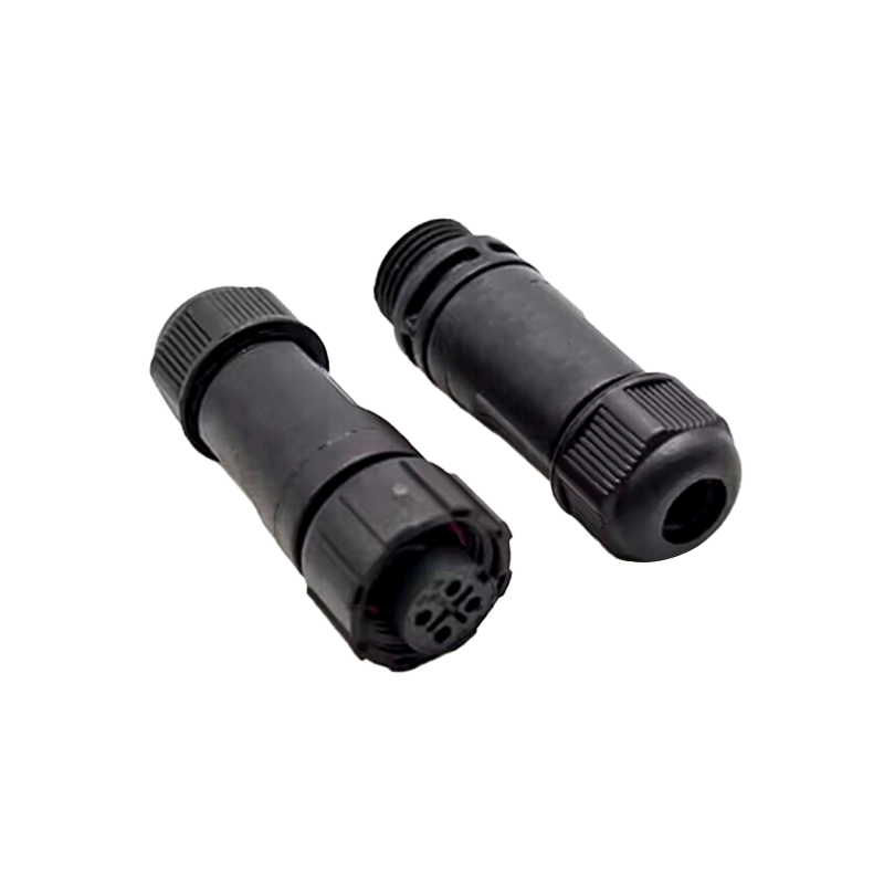 M12 4 Pin Connector Nylon PA66 Material Waterproof Male Female Docking Connector For Signal Transmission