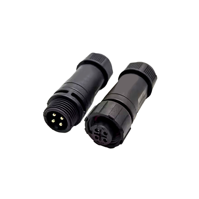 M12 4 Pin Connector Nylon PA66 Material Waterproof Male Female Docking Connector For Signal Transmission