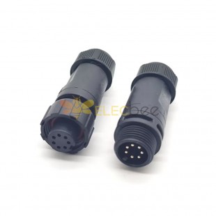 M12 7 Pin Nylon PA66 Material Waterproof Male Female Power Connector For Signal Transmission
