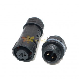 M12 Panel Back Mounted Waterproof Connector Solder Type for Cable 2 pin Mechanical Equipment Waterproof Plug