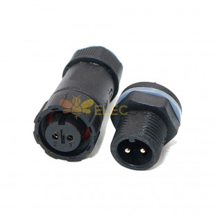 M12 Panel Front Mounted Waterproof Connector Solder Type for Cable 2 pin Mechanical Equipment Waterproof Plug