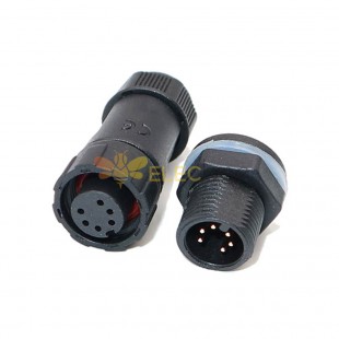 M12 Panel Front Mounted Waterproof Connector Solder Type for Cable 6 pin Mechanical Equipment Waterproof Plug Outdoor