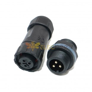 M12 Waterproof Panel Back Mounted Connector Solder Type for Cable 3 pin Mechanical Equipment Nylon PA66 Material