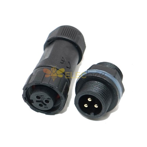 M12 Waterproof Panel Back Mounted Connector Solder Type for Cable 3 pin Mechanical Equipment Nylon PA66 Material