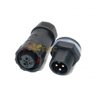 M12 Waterproof Panel Front Mounted Connector Solder Type for Cable 3 pin Mechanical Equipment Nylon PA66 Material