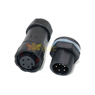 M12 Waterproof Panel Front Mounted Connector Solder Type for Cable 5 pin Mechanical Equipment Nylon PA66 Material