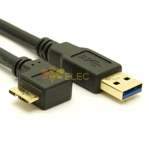 20pcs câble Micro B coudé mâle vers 3.0 plaqué or Type A connecteur mâle câble 0.5m