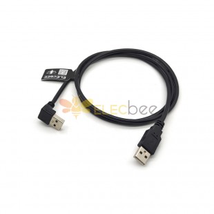 كبل USB نوع A ذكر أسفل زاوية إلى 180 درجه نوع A موصل 100cm
