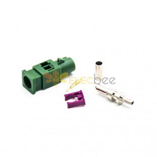 Fakra E Male Army Green Crimp Solder Connector for Car Antenna RG316 RG174 Cable