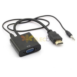 20pcs câble adaptateur convertisseur de câble audio HDMI vers VGA 1080p