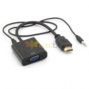 20 قطعة HDMI إلى VGA Audio Cable Converter Adapter Cable 1080p