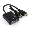 HDMI轉VGA帶3.5mm線材平頭用在PS3,XBOX360,DVD和STB機頂盒