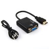 HDMI TO VGA with 3.5mm Cable Even cap Type for PS3，XBOX360 ,DVD and STB