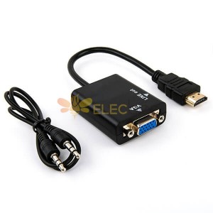20pcs HDMI TO VGA with 3.5mm Cable Even cap Type for PS3，XBOX360 ,DVD and STB