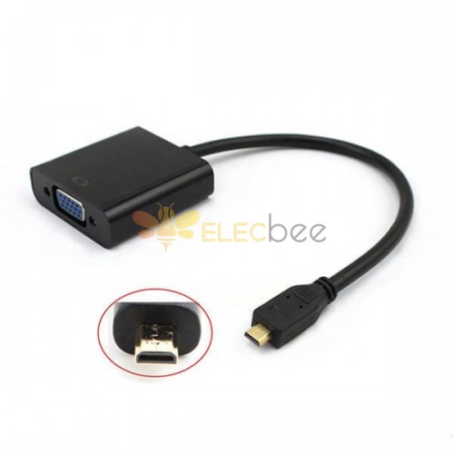 20шт Micro HDMI TO VGA конвертер кабель выход 1080p для HDTV, AV
