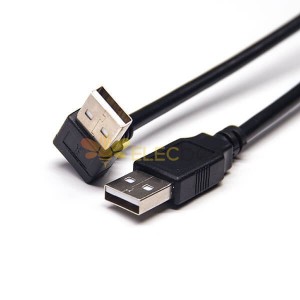 USB彎頭90度注塑線Type A公頭對公頭雙頭延長數據線
