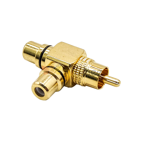 Connettore RCA Splitter Gold Plated T Shape RCA 1 Maschio a 2 Adattatore Spina Connettore Jack Femminile