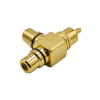 RCA Connector Splitter Gold Plated T Shape RCA 1 Male to 2 Female Jack Connector Plug Adapter