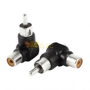 RCA Male Plug to Female Right Angle Connector Adapter