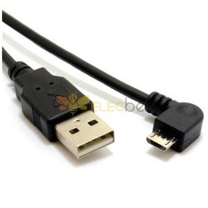 Cable micro USB de ángulo recto para dispositivos Android y PC 0.5m
