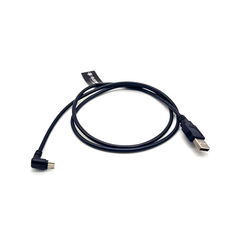 Ângulo direito Micro USB Plug Down Angle para USB 2.0 Um cabo masculino de 1M