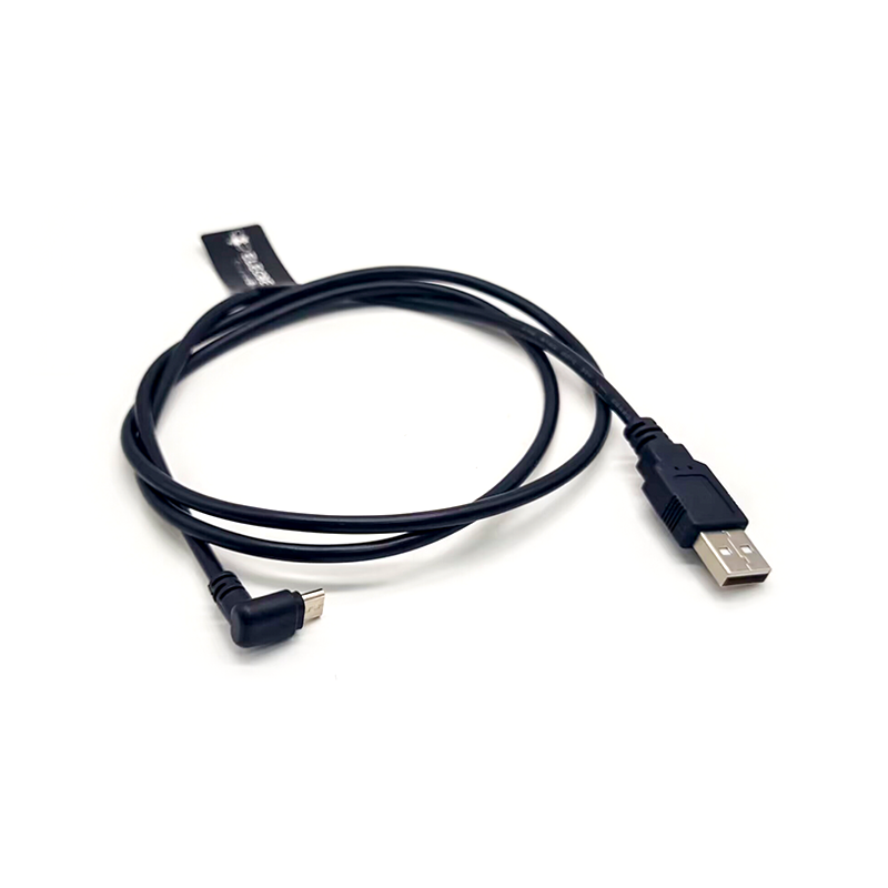 USB 2.0 A オス1Mケーブルへの直角マイクロUSBプラグダウン角度
