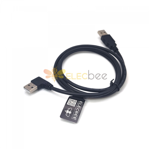 Cable Micro Usb 2,0, cargador tipo A Mini B, Dual, ángulo recto de 90  grados