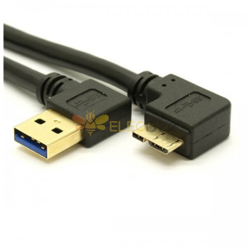 20 قطعة كبل USB بزاوية قائمة 3.0 نوع ، ذكر إلى 3.0 ميكرو B 10p كابل كونسرتر