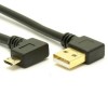 Angulo derecho USB2.0 Micro B macho a USB 2.0 A cable macho para la transferencia de datos 0.5m
