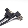 Conector USB 2.0 Pinout Un macho ángulo recto a una hembra para el cable OTG
