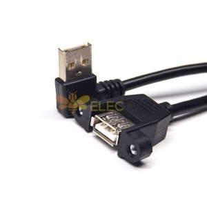 20pcs USB 2.0 Connector Pinout A Male Right Angle to A Female for OTG Cable 100cm
