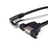 20pcs Conector USB 2.0 Pinagem de um ângulo reto macho para uma fêmea para cabo OTG 100 cm