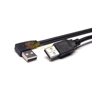 USB 2.0 オスのオスの直角にオスのストライトブラック延長ケーブル