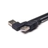 USB雙頭公直式對2.0 Type A右彎頭黑色塑膠數據線