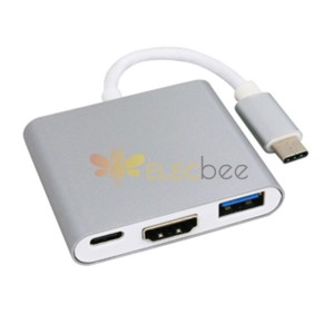 Da USB3.1 a HDMI-USB3.0- tipo c 3 in 1 Convertitore Design Ultra-sottile Definizione rapida per Telefono e Macbook