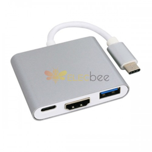 USB3.1 a HDMI+USB3.0+tipo c 3 en 1 Convertidor Ultra-delgado Diseño Definición rápida para teléfono y Macbook