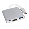 20pcs USB3.1 to HDMI+USB3.0+type c 3 in 1 Converter Ultra-thin Design Quick Definition for Phone and Macbook