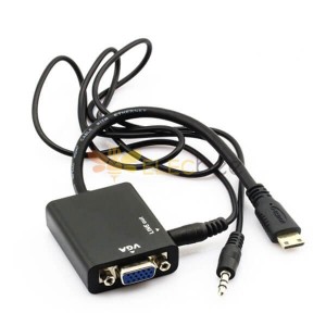 20pcs VGA para HDMI Mini cabo de áudio tipo para PS3, HDTV, DVD etc