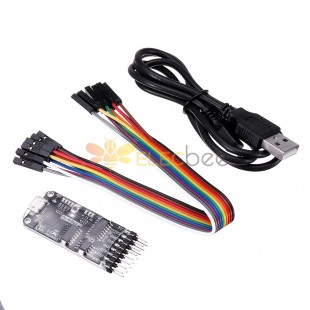 10-in-1 CP2102 USB to TTL Serial Converter Module Multi-function Serial Port Board RS485 RS232 with Cable 0-30V