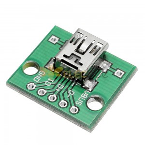 100 peças USB para DIP cabeça fêmea mini-5P patch para DIP 2,54 mm placa adaptadora
