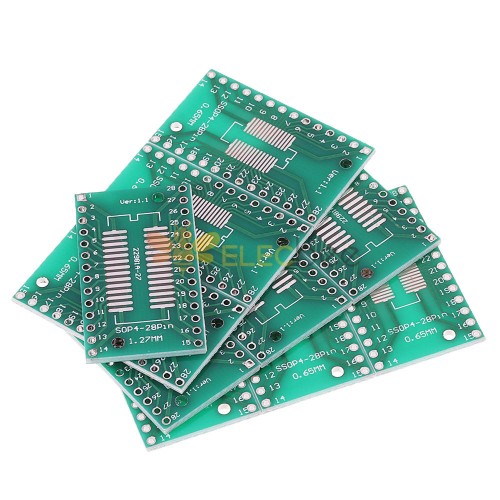 10PCS SSOP28 SOP28 TSSOP28 to DIP28 Adapter Converter PCB Board 0.65MM 1.27MM DIP Pin Pitch PCB Board Converter Socket