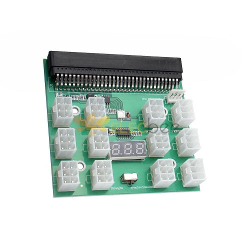Module de Conversion de puissance serveur 1600W avec 12 connecteurs 6pin carte d\'alimentation de carte graphique pour BTC Mining Bitcoin Mine