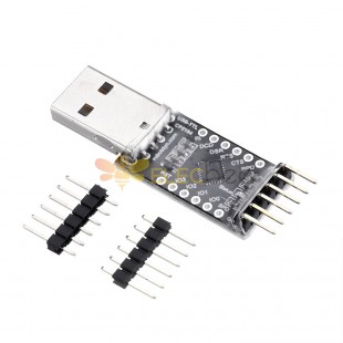 2Pcs CP2104 USB-TTL UART串行适配器微控制器5V/3.3V模块数字I/O USB-A