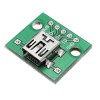30 peças USB para DIP cabeça fêmea mini-5P patch para DIP 2,54 mm placa adaptadora