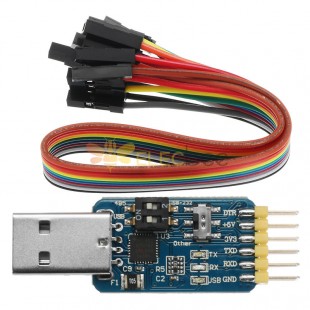 5Pcs 6合1 CP2102 USB轉TTL 485 232轉換器3.3V/5V兼容六合一多功能串口模塊