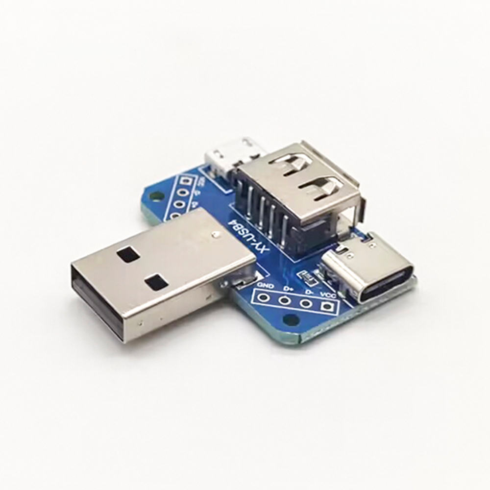 5pcs placa adaptadora USB macho para fêmea micro tipo C 4P 2,54 mm conversor de módulo USB4